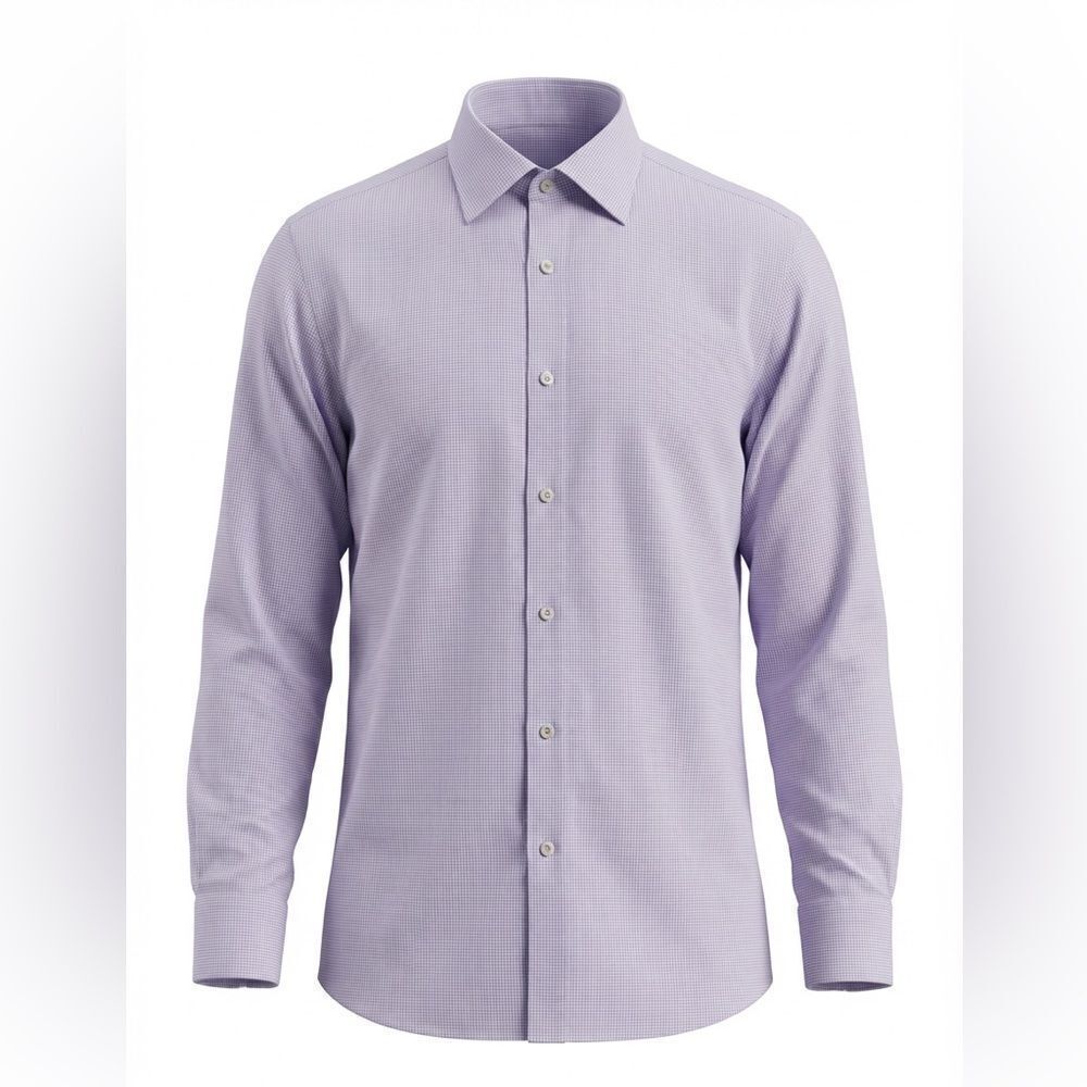 SAKS FIFTH AVENUE MENS DRESS SHIRT BLUE CHECK